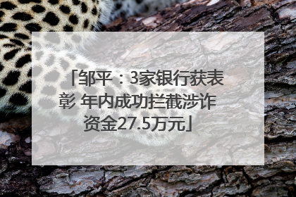 邹平：3家银行获表彰 年内成功拦截涉诈资金27.5万元