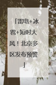 雷电+冰雹+短时大风！北京多区发布预警