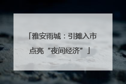 雅安雨城：引摊入市 点亮“夜间经济”