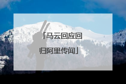 马云回应回归阿里传闻