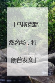 马斯克黯然离场，特朗普发文