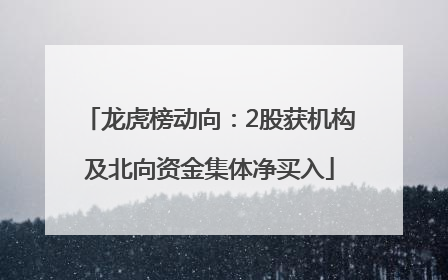 龙虎榜动向：2股获机构及北向资金集体净买入