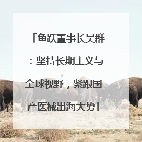 鱼跃董事长吴群：坚持长期主义与全球视野，紧跟国产医械出海大势