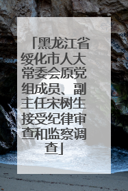 黑龙江省绥化市人大常委会原党组成员、副主任宋树生接受纪律审查和监察调查