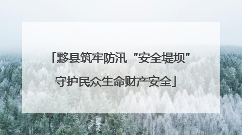 黟县筑牢防汛“安全堤坝” 守护民众生命财产安全