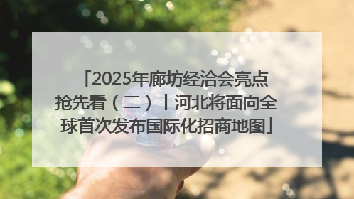 2025年廊坊经洽会亮点抢先看（二）丨河北将面向全球首次发布国际化招商地图