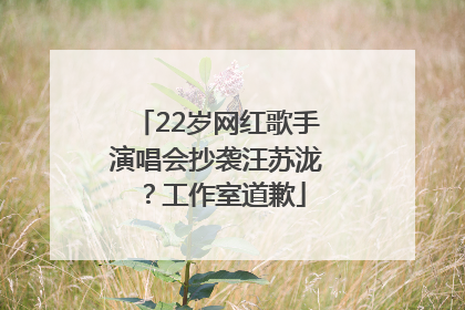 22岁网红歌手演唱会抄袭汪苏泷？工作室道歉