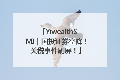 YiwealthSMI｜国投证券空降！关税事件刷屏！